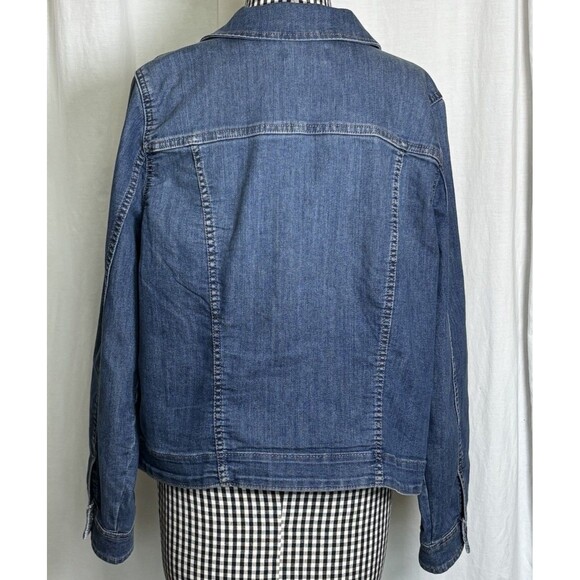 Croft & Barrow Jean Jacket Blue Denim Button Up Women’s Size Large 4 Pocket - Picture 2 of 8